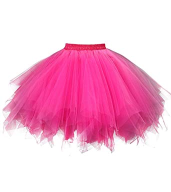 Dresstore Women's Short Vintage Petticoat Skirt Ballet Bubble Tutu Multi-Colored