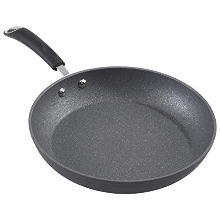 Bialetti Impact, 07552, textured nonstick surface, oil distribution, 12 inch fry pan, gray