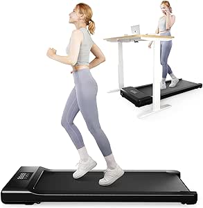 SuperRun Walking Pad, Under Desk Treadmill, Portable Treadmill with Remote Control Led Display, 2.5Hp Low-Noise Desk Treadmill for Home/Office, 300 Lb Capacity