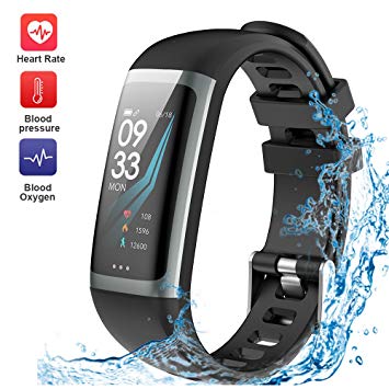 WELTEAYO Fitness Tracker, Activity Tracker Watch Heart Rate Monitor, Color Screen Smart Bracelet Sleep Monitor, IP67 Waterproof Smart Bracelet Android iOS