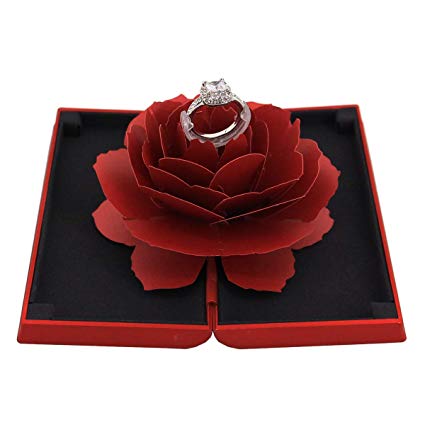 Naimo Creative Rose Engagement Ring Box Coin Jewelry Gift Box