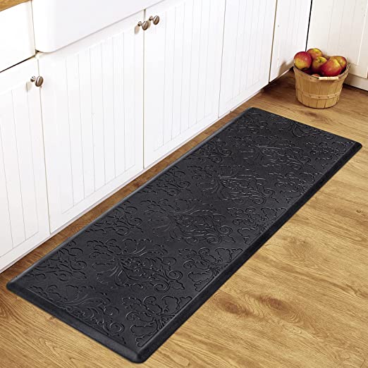 SHACOS Kitchen Rug Cushioned Anti Fatigue Kitchen Mat 1/2" Thick Foam Waterproof Extra Long Runner Rug 20"x 60" Comfort Floor Mats for Kitchen & Laundry Non Slip , Black