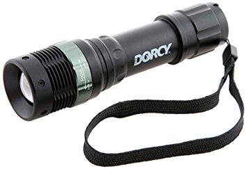 Dorcy 130-Lumen Weather Resistant Optic Lens LED Flashlight with Nylon Lanyard and Strobe Setting, Black (41-4280)