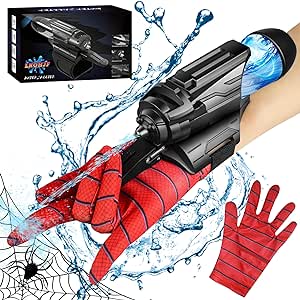 Spider Web Shooters Water Gun for Kids, Spider Superhero Wrist Squirt Gun, Outdoor Water Squirt Gun Toys for Kids, Spider Hero Water Sprayer Toy with Glove, Water Fighting Toy Gift for Boys & Girls