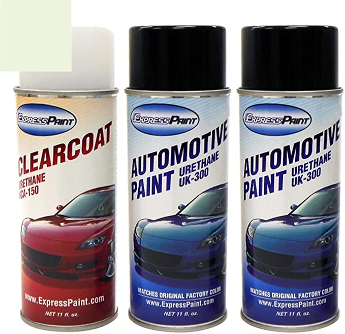 ExpressPaint Aerosol - Automotive Touch-up Paint for Cadillac All - White Diamond Pearl Tri-Coat 93/WA8933 - Color   Clearcoat Package