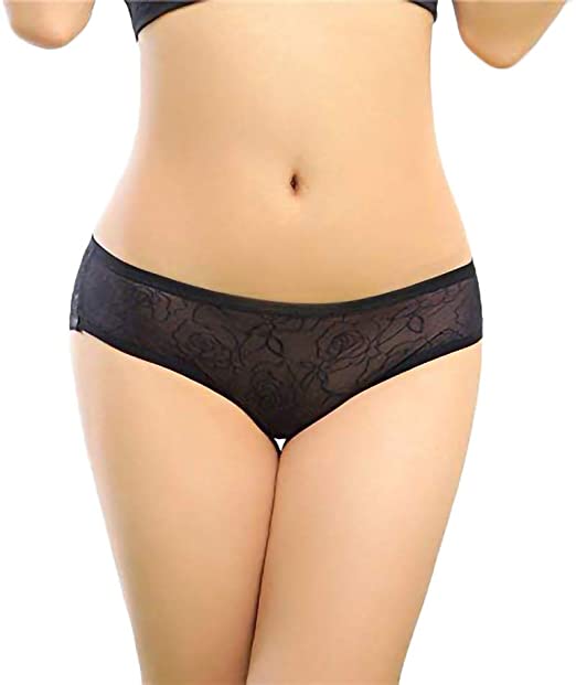 Josi Minea Women's 2 Pack Sexy Lace Bikini Panty - One Size Fits All (fits S/M Sizes) Black