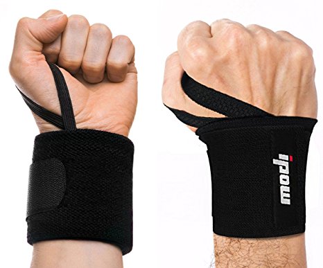 (1 Pair) Ipow Adjustable Weight Lifting Training Wrist Straps Support Braces Wraps Belt Protector for Weightlifting Crossfit Powerlifting Bodybuilding for Women & Men