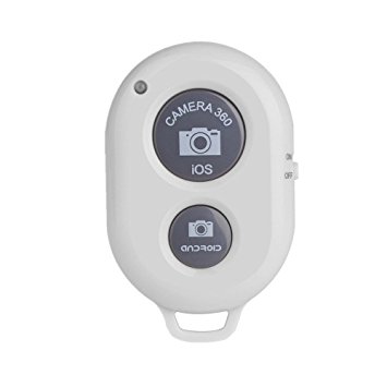 Patec® Bluetooth Remote Control Self-timer Wireless Camera Shutter Release for iPhone 5s 5c 5 4s 4 iPad 4 3 2 iPad Mini iPad Air iPod Samsung Galaxy S5 S4 S3 S2 Note 3 2 Sony Xperia Z HTC ONE M7 M8 Tablet Pc - White