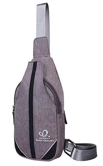 Waterfly Sling Bag Canvas Small Travel Sling Crossbody Backpack Pack for Men