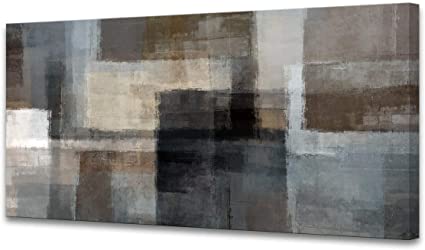 Cao Gen Decor A62475 Canvas Prints Abstract Wall Art Print Paintings Grey and Brown Home Decor Stretched and Framed Ready to Hang for Living Room Bedroom and Office Home Kitchen Artwork XXLarge 30x60
