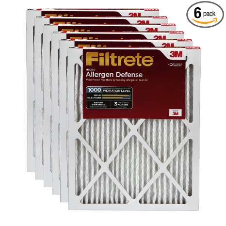 Filtrete Micro Allergen Defense Filter, MPR 1000, 20 x 30 x 1-Inches, 6-Pack