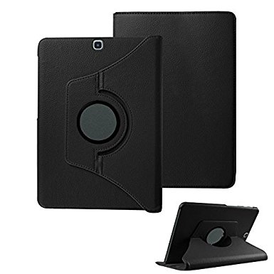 Galaxy Tab S2 8.0 inch Case - SAVYOU 360 Degree Rotating PU Leather Stand Folio Case Cover for Samsung Galaxy Tab S2 8.0 Inch, SM-T710 / T715, 2015 Version (Black)