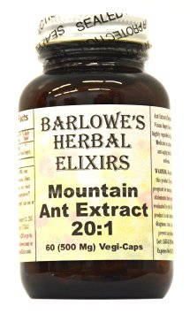 Mountain Ant Extract 20:1 - 60 500mg VegiCaps - Stearate Free, Bottled in Glass