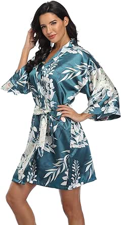 Women's Pure Short Silky Robes Bridesmaid Bride Party Satin Robes Sleepwear