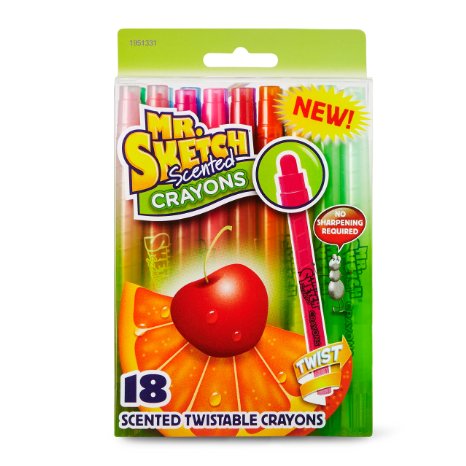 Mr. Sketch Scented Twistable Crayons, Assorted, 18-Pack (1951331)