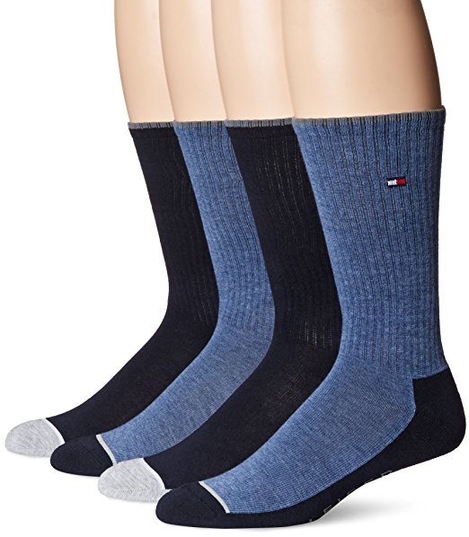 Tommy Hilfiger Men's 4 Pack Cushion Crew Sock