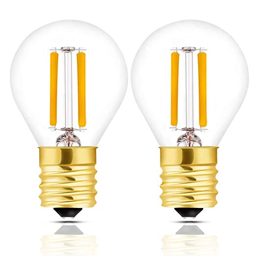 Hizashi Super Mini Globe S11 LED Light Bulb, Dimmable, 2W E17 Intermediate Base LED Filament Replacement Bulb, 25 Watt Equivalent, 2700K Warm White Light for Desk Lamp, Cabinet, Closet, Hutch - 2 Pack