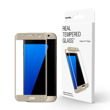 Galaxy S7 Edge Screen Protector [GS7 Edge] [3D Curved Full Cover] GPEL USA Corning Gorilla Tempered Glass, 100% Replacement Guarantee, Premium Quality Glass - #1 Best Seller in Korea (Gold)