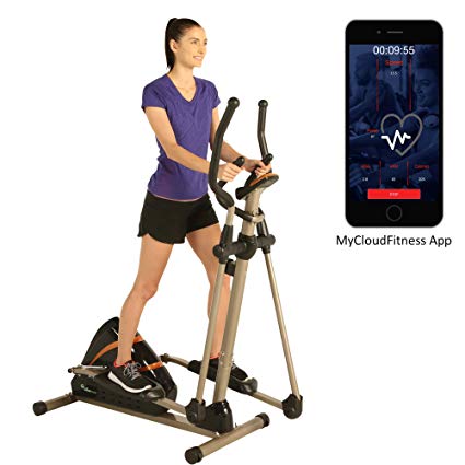 Exerpeutic Heavy Duty Magnetic Elliptical with Bluetooth App Tracking Option