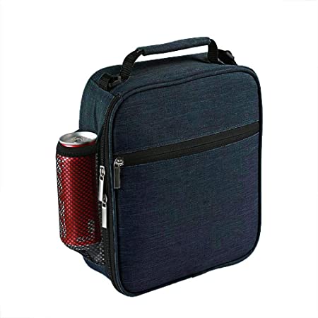 Insulated Lunch Bag - Reusable Lunch Box - Insulated Lunch Container Cooler Bag for Women&Men&Kid Office Work School Picnic Hiking (Navy Blue)
