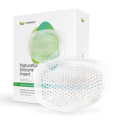 Naturaful - Silicone Bra Inserts (1 Pair) | Perforated, Waterproof, One-Size-Fits-All Makes Your Breasts Look 2 Cups Bigger