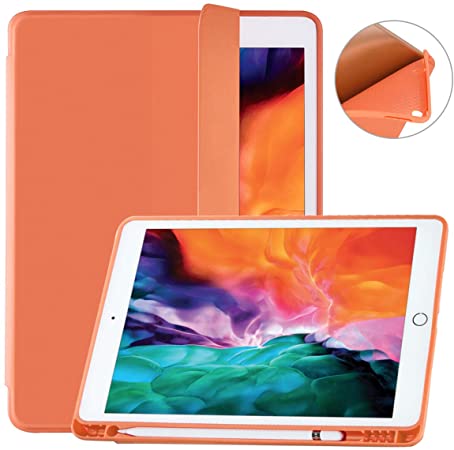 SIWENGDE Case for iPad Air (3rd Gen) 10.5 2019, Ultra Slim Lightweight Stand Smart Case with Pencil Holder, Auto Sleep/Wake,Full Body Protective Cover for iPad Air 3 10.5(Vitality Orange)