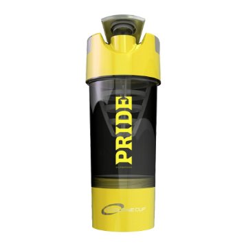 #1 Pride Shaker Bottle 20oz- Patented Cyclone Blender Cup Design For Mixing Protein Powders, Pre & Post Workout Supplements or Fruit Infuser- No Clumps Or Chunks- (Yellow)