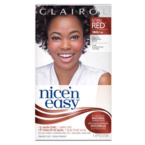 Clairol Nice N Easy Permanent Hair Color 2BG Natural Burgundy Black 1 Kit