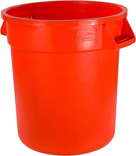 Carlisle 34101024 Bronco Round Waste Container Only, 10 Gallon, Orange