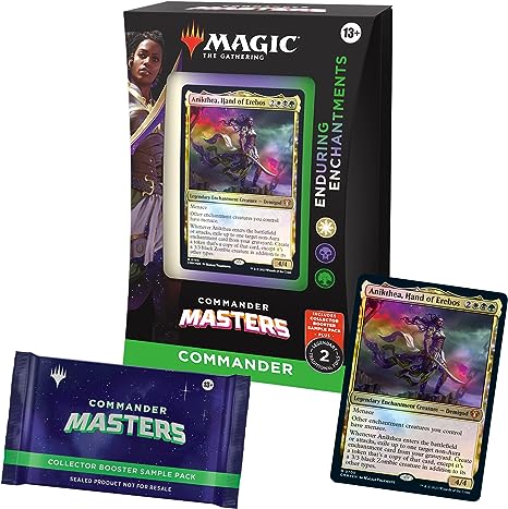 Magic The Gathering Commander Masters Commander Deck - Enduring Enchantments (100-Card Deck, 2-Card Collector Booster Sample Pack   Accessories)