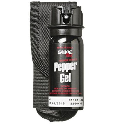 SABRE RED Pepper Gel - Police Strength - Tactical Series with 18-Foot (5.5M) Range, 18 Bursts & Belt Holster