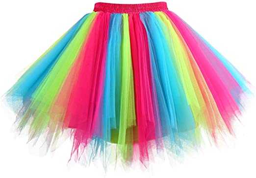 Hanpceirs Women 1950s Short Vintage Tulle Petticoat Skirt Ballet Bubble Tutu