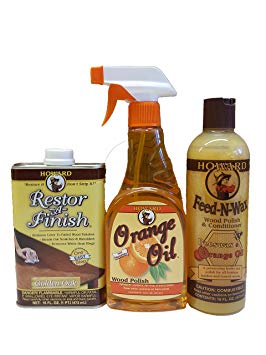 Howard Complete Wood Restoration Kit, Clean, Protect, and Restore Wood Finishes, Wood Floors, Kitchen Cabinets, Wood Furniture (Neutral)