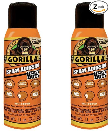 Gorilla 6314410 11oz Spray Adhesive 2 - Pack Clear