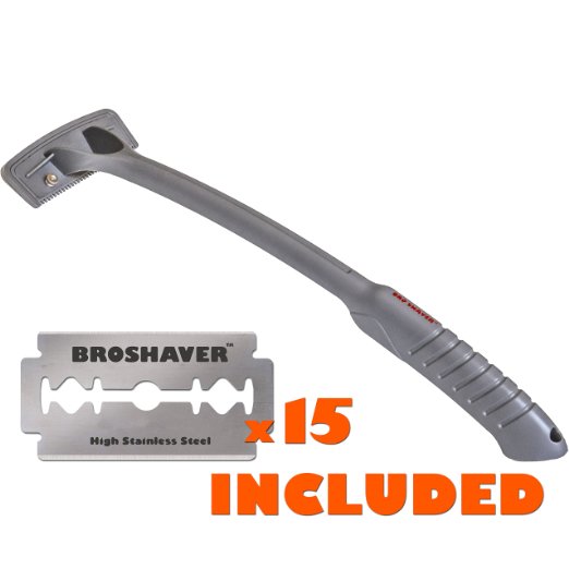 NEW! BRO SHAVER BACK HAIR SHAVER uses Refillable Standard Double Edge Safety Razor Blades Replaceable for Pennies, DIY, Stainless Steel Bolts, Compare to bakBlade