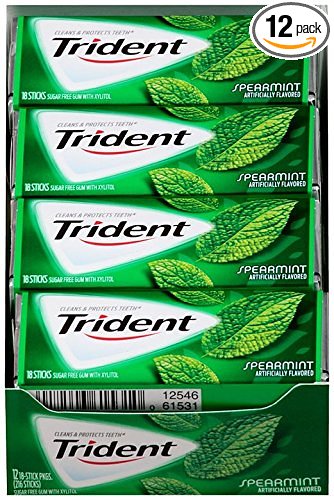 Trident Sugar Free GumSpearmint18-Count Pack of 12