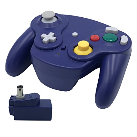 Wireless Gamecube Controller, Veanic 2.4G Wireless Controller Gamepad Joystick for Nintendo Gamecube,Compatible with Wii / Wii U / Nintendo Switch (Blue)