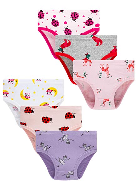 Cadidi Dinos Little Girls Soft 100% Cotton Underwear Toddler Panties Kids Assorted Briefs