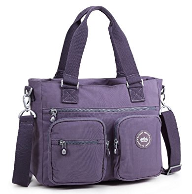 Crest Design Women’s Water Repellent Nylon Shoulder Bag Handbag Tablet Laptop Bag Notebook Briefcase Travel Work Tote Bag Notebook Briefcase