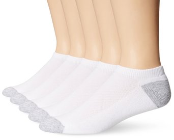 Hanes Men's 5 Pack Ultimate X-Temp No Show Socks, White, 10-13 (Shoe Size 6-12)