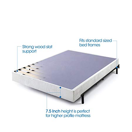 Zinus 7.5 Inch Standard Profile Metal Smart Box Spring/Mattress Foundation/Wood Slat Support/Easy Assembly, Queen