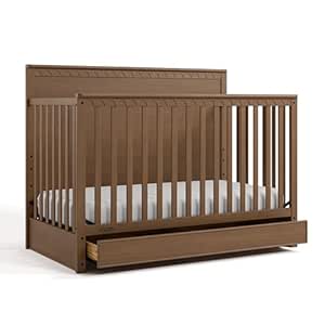 Graco Sasha 5-in-1 Convertible Crib with Storage Drawer (Hazelnut) – GREENGUARD Gold Certified Baby Crib Crafted from Wood, Converts to Toddler Bed, Daybed, and Full-Size Bed