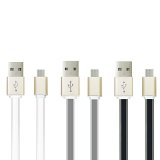 Micro USB Cable OKRAY 3 PackLots 33 ft High Speed Micro USB 20 Sync and Charge Data Cable Charging Cord for AndroidSamsung Galaxy S6S4S3S2Note 42HTC ONE M8 M9Google Nexus 7654LGMotorola ATRIXNokia And More Black White Grey