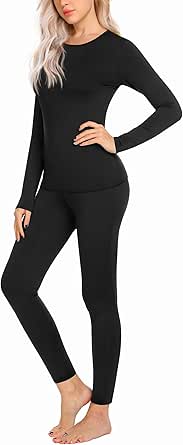 Ekouaer Thermal Underwear for Women Long Johns Sets Base Layer Lightweight 2 Pieces Pajams Set