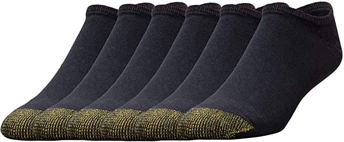 Gold Toe Men's 6-Pack Cotton Cushion No Show Liner Socks