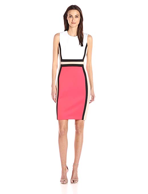 Calvin Klein Women's Sleeveless Color Block Sheath Dress