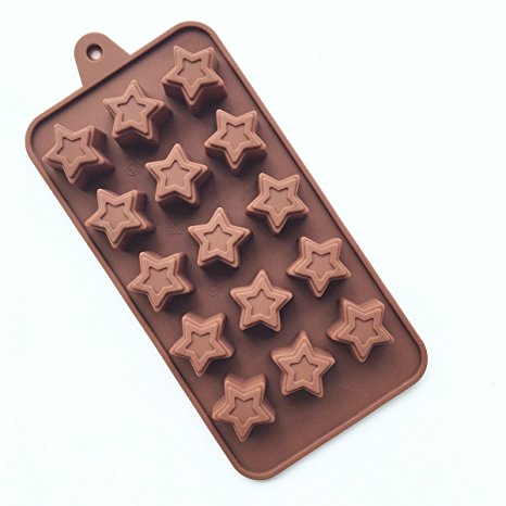 KAIL Silicone 15pcs Star Shape Print Ice Cube Chocolate Soap Candle Tray Cake Mold For Party
