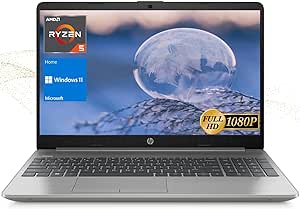 HP Essential 255 G8 Laptop, 15.6" FHD Display, AMD Ryzen 5 5500U, 32GB RAM, 1TB PCIe SSD, Webcam, SD Card Reader, HDMI, Wi-Fi 6, Windows 11 Pro, Dark Ash Silver