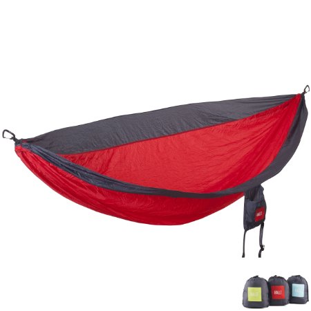 Camping Hammock - Parachute Nylon, Aluminum Wire Gate Carabiners & Rope - New Ripstop Doubles, 2015 Liquidation for Singles, Multiple Colors