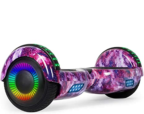 SISIGAD Hoverboard, with Bluetooth and Colorful Lights Self Balancing Scooter